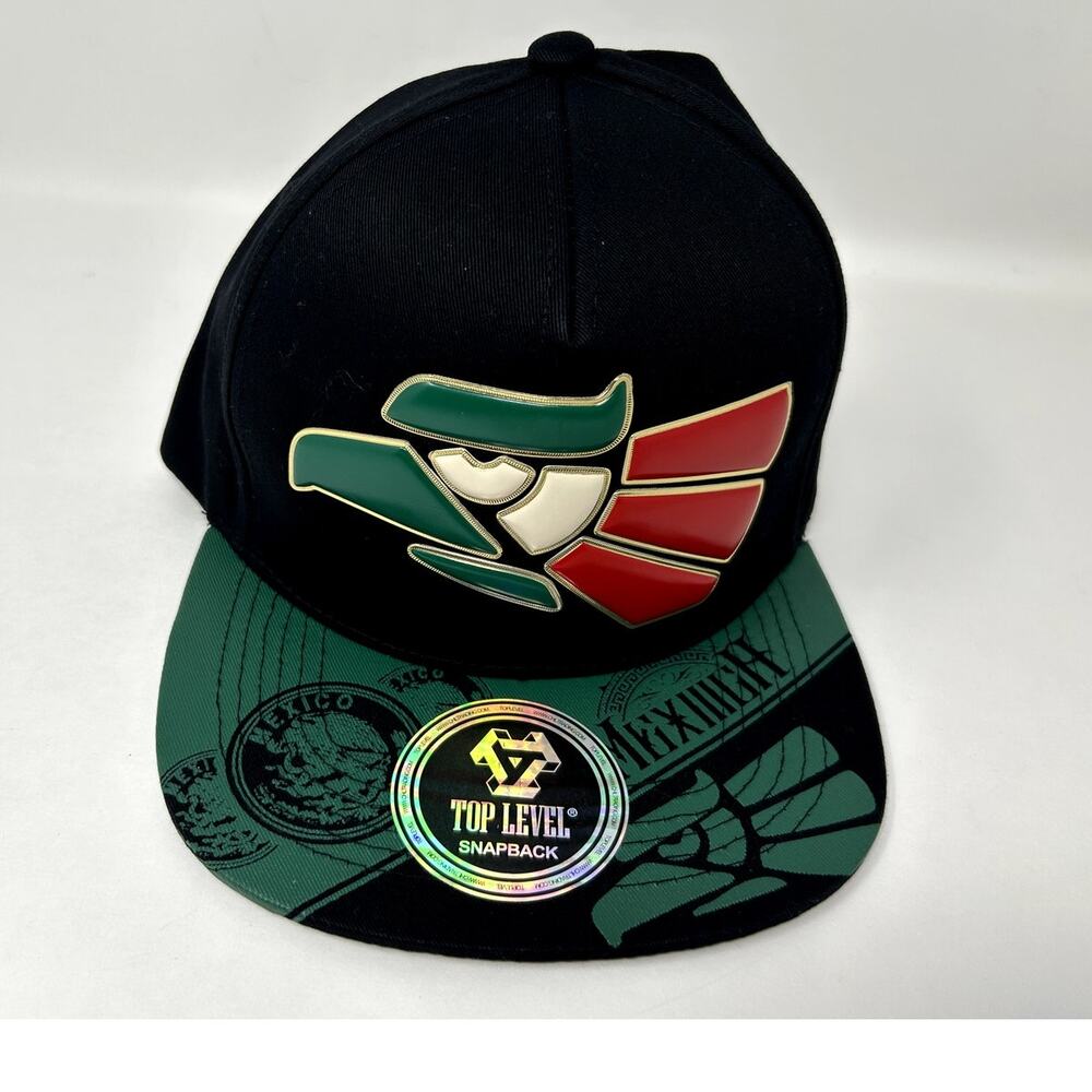Top Level Mexico Eagle Logo Snapback Adjustable Cap Hat - Black Green Brand New!